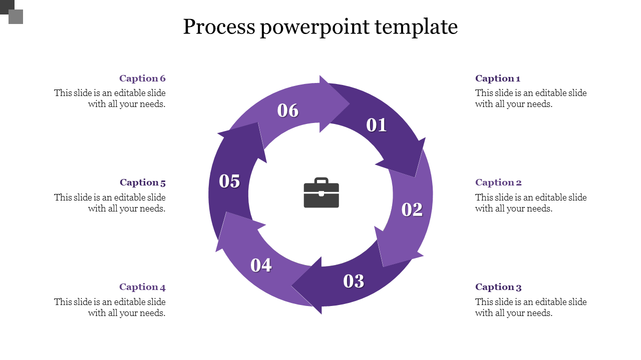 Free - Effective Process PowerPoint Template With Six Nodes